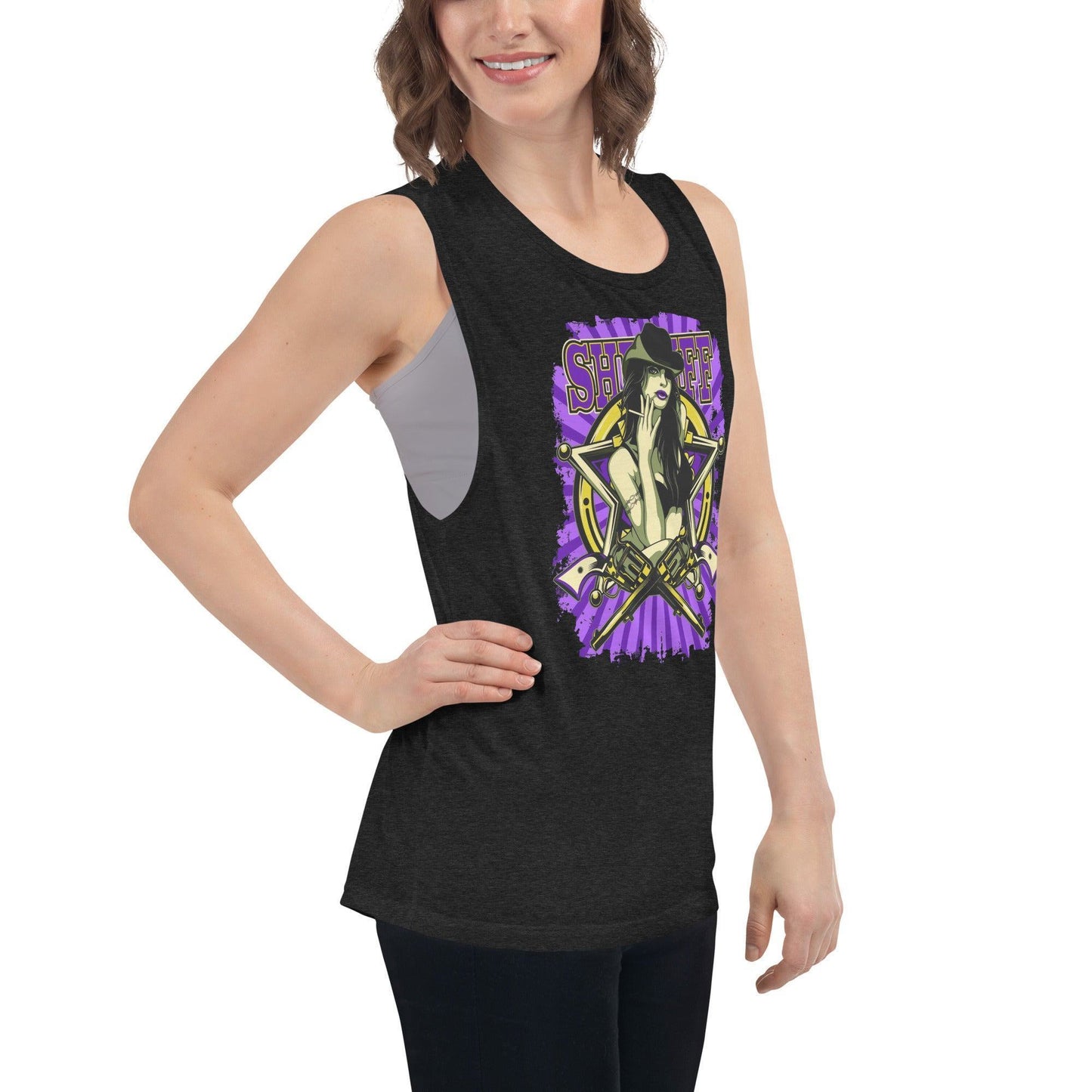 Sheriff Damen Tank Top Tank Top 44.99 aktiv, angenehmes, atmungsaktiv, Ausschnitt, betont, Bewegungsfreiheit, breite, Damen, enganliegend, Farben, Fashion, Figur, Fitness, Frauen, Gym, Look, Mode, Muscle, Must-have, Outfit, Polyester, Sheriff, Sommer, Style, Tank, Top, Tragegefühl, Training, Träger, verschiedene, Viskose JLR Design