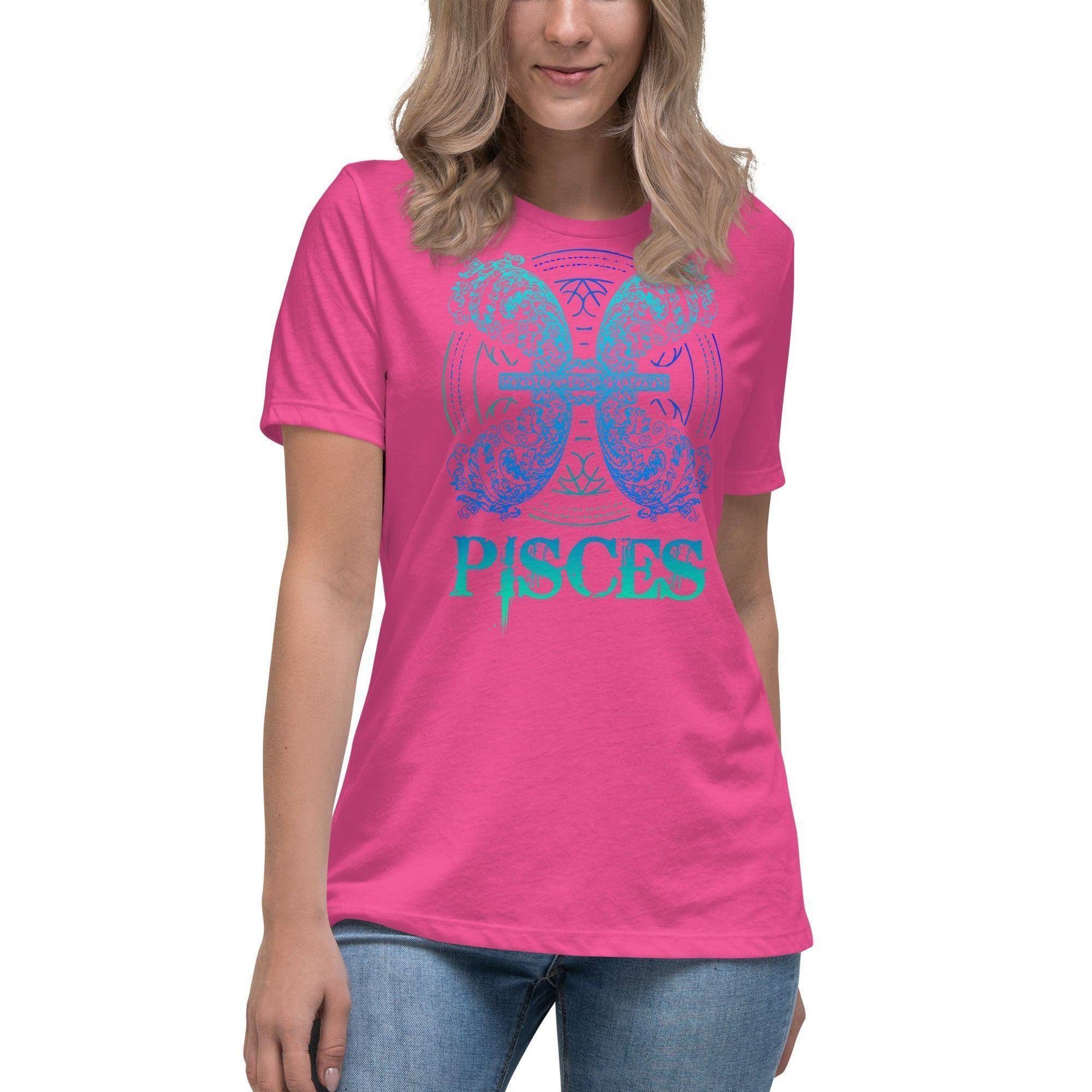 sternzeichen-fische-damen-t-shirt-t-shirt-jlr-design-84744 - JLR Design