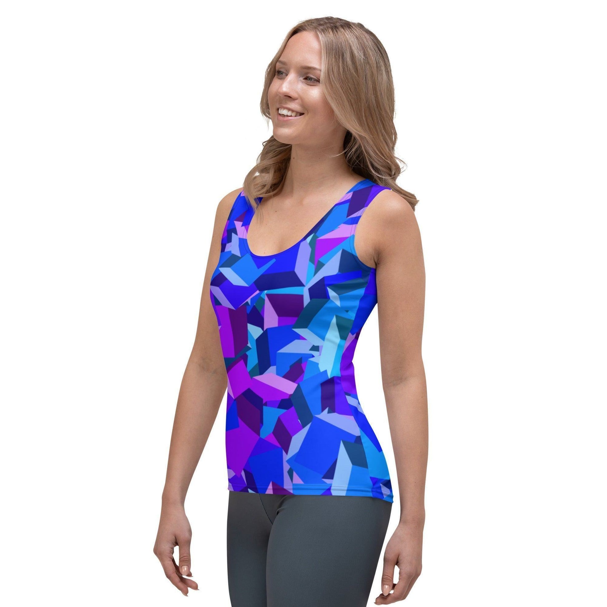 Violet Cube Damen Tank Top Tank Top 44.99 aktiv, angenehmes, atmungsaktiv, Ausschnitt, betont, Bewegungsfreiheit, breite, cube, Damen, Elastan, enganliegend, Farben, Fashion, Figur, Fitness, Frauen, Gym, Look, Mikrofasergarn, Mode, Muscle, Musthave, Outfit, Polyester, Sommer, Style, Tank, Top, Tragegefühl, Training, Träger, verschiedene, violet, würfel JLR Design