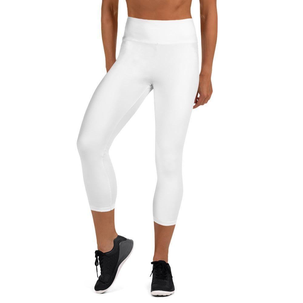 Weiße Damen Yoga Capri Leggings Yoga Capri Leggings 49.99 Bewebungsfreiheit, Bewegung, Bund, Capri, Damen, Design, einfarbig, Elastan, Fashion, Fitness, Fitnessstudio, Flacher, Gummizug, Gym, hochwertig, Körper, Leggings, Material, Mode, Polyester, Saum, Session, Sport, Streetwear, Style, USF50, Vier-Wege-Stretch, Wadenlang, weiß, white, Yoga JLR Design