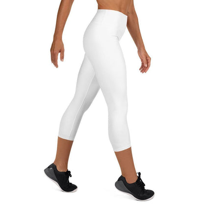 Weiße Damen Yoga Capri Leggings Yoga Capri Leggings 49.99 Bewebungsfreiheit, Bewegung, Bund, Capri, Damen, Design, einfarbig, Elastan, Fashion, Fitness, Fitnessstudio, Flacher, Gummizug, Gym, hochwertig, Körper, Leggings, Material, Mode, Polyester, Saum, Session, Sport, Streetwear, Style, USF50, Vier-Wege-Stretch, Wadenlang, weiß, white, Yoga JLR Design