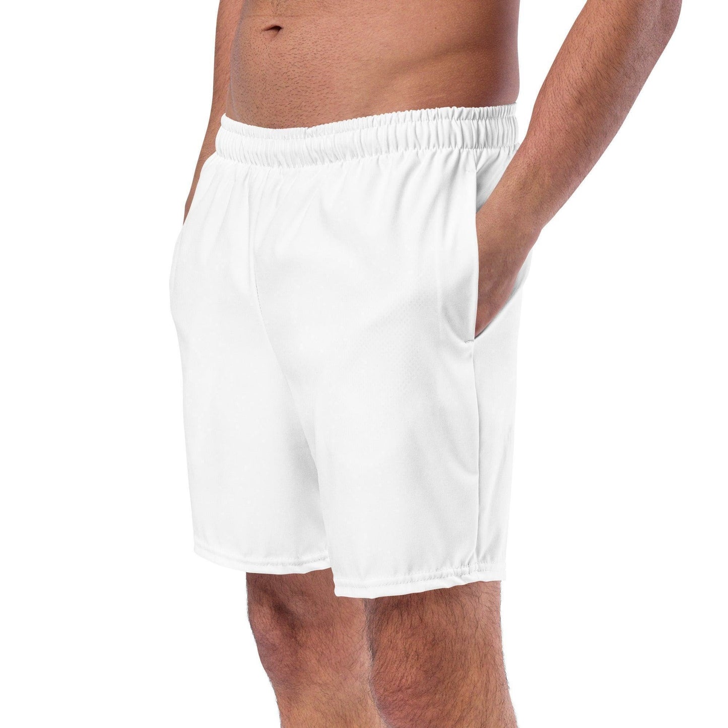 Weiße Herren Badehose Badehose 59.99 Badehose, Badevergnügen, einfarbig, Elastan, Herren, Hüftband, Innenfutter, Komfort, Kordelzug, Mann, Männer, Passform, Polyester, Pool, recycelt, Scheuerschutz, See, trocknend, weiß, white JLR Design