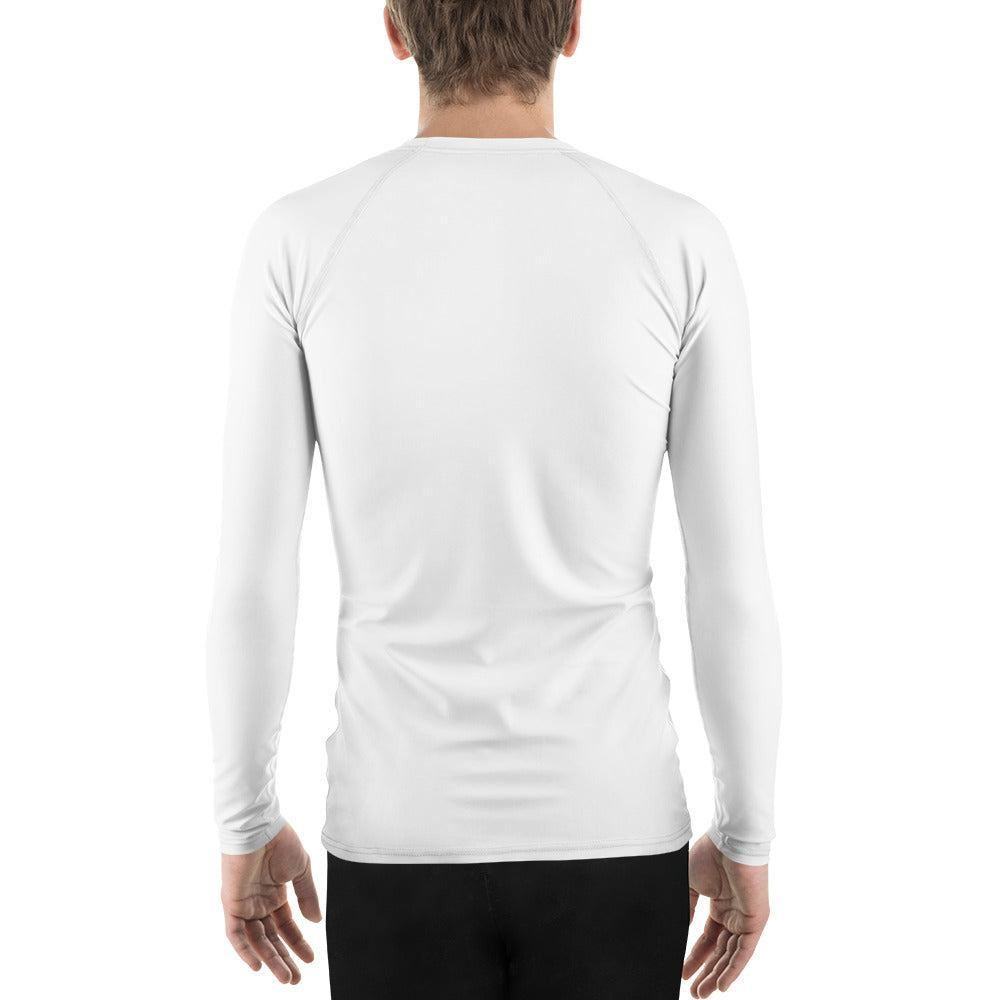 Weißes Herren Rash Guard Rash Guard 54.99 4-Wege, Atmungsaktiv, bequem, einfarbig, Elastan, Flachnaht, Guard, Hautschutz, Kompression, Langarmshirt, Männermode, Outdoor, Polyester, Rash, Sand, Schwimmen, Sonnenschutz, Sportbekleidung, Strandmode, Stretchstoff, Surfen, trocknend, Wassersport, weiß, white, Wind JLR Design