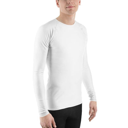 Weißes Herren Rash Guard Rash Guard 54.99 4-Wege, Atmungsaktiv, bequem, einfarbig, Elastan, Flachnaht, Guard, Hautschutz, Kompression, Langarmshirt, Männermode, Outdoor, Polyester, Rash, Sand, Schwimmen, Sonnenschutz, Sportbekleidung, Strandmode, Stretchstoff, Surfen, trocknend, Wassersport, weiß, white, Wind JLR Design