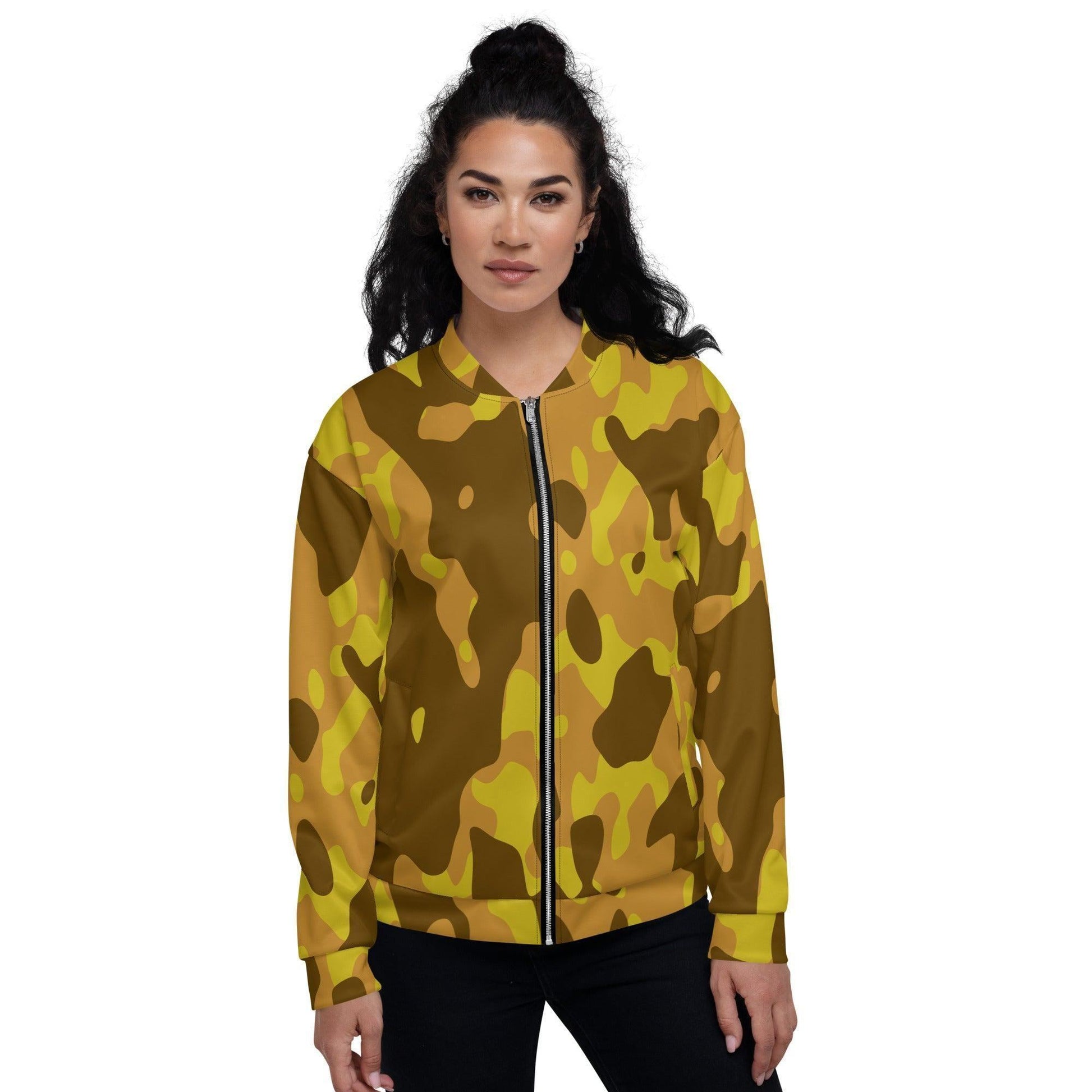 Yellow Camouflage Bomberjacke Bomberjacke 79.99 abgesetzte, Begleiter, Bomberjacke, Camo, Camouflage, casual, Damen, elastische, Fleece, Frau, gebürstetem, Gelb, Have, Herren, Innenseite, Kleidungsstück, Mann, Must, Nackenband, Outfit, Passform, Pattern, Polyester, praktisch, Reißverschluss, robustes, Silbener, stilvoll, Stoff, streetwear, Taille, Tarnmuster, Taschen, Unisex, vielseitiger, Yellow, YKK, Überwendlichnähte JLR Design