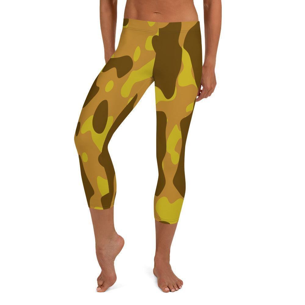 Yellow Camouflage Damen Capri Leggings Capri Leggings 54.99 Alltag, bequem, Camo, Camouflage, Capri, Damen, Design, Elastan, enganliegend, entspannen, Gelb, Leggings, Mikrofasergarn, Mode, modisch, Muster, Outdoor, Passform, Pattern, Polyester, Sport, Stil, Style, Tarnmuster, USF50, verkürzt, vielseitig, Vier-Wege-Stretch, Yellow JLR Design