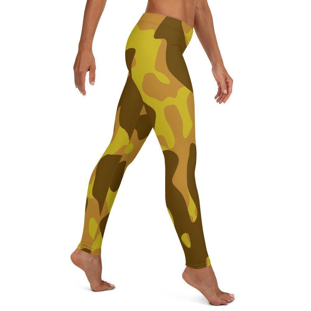 Yellow Camouflage Damen Leggings -- Yellow Camouflage Damen Leggings - undefined Leggings | JLR Design