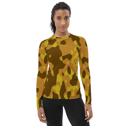 Yellow Camouflage Damen Rash Guard -- Yellow Camouflage Damen Rash Guard - undefined Rash Guard | JLR Design