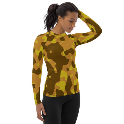 Yellow Camouflage Damen Rash Guard -- Yellow Camouflage Damen Rash Guard - undefined Rash Guard | JLR Design