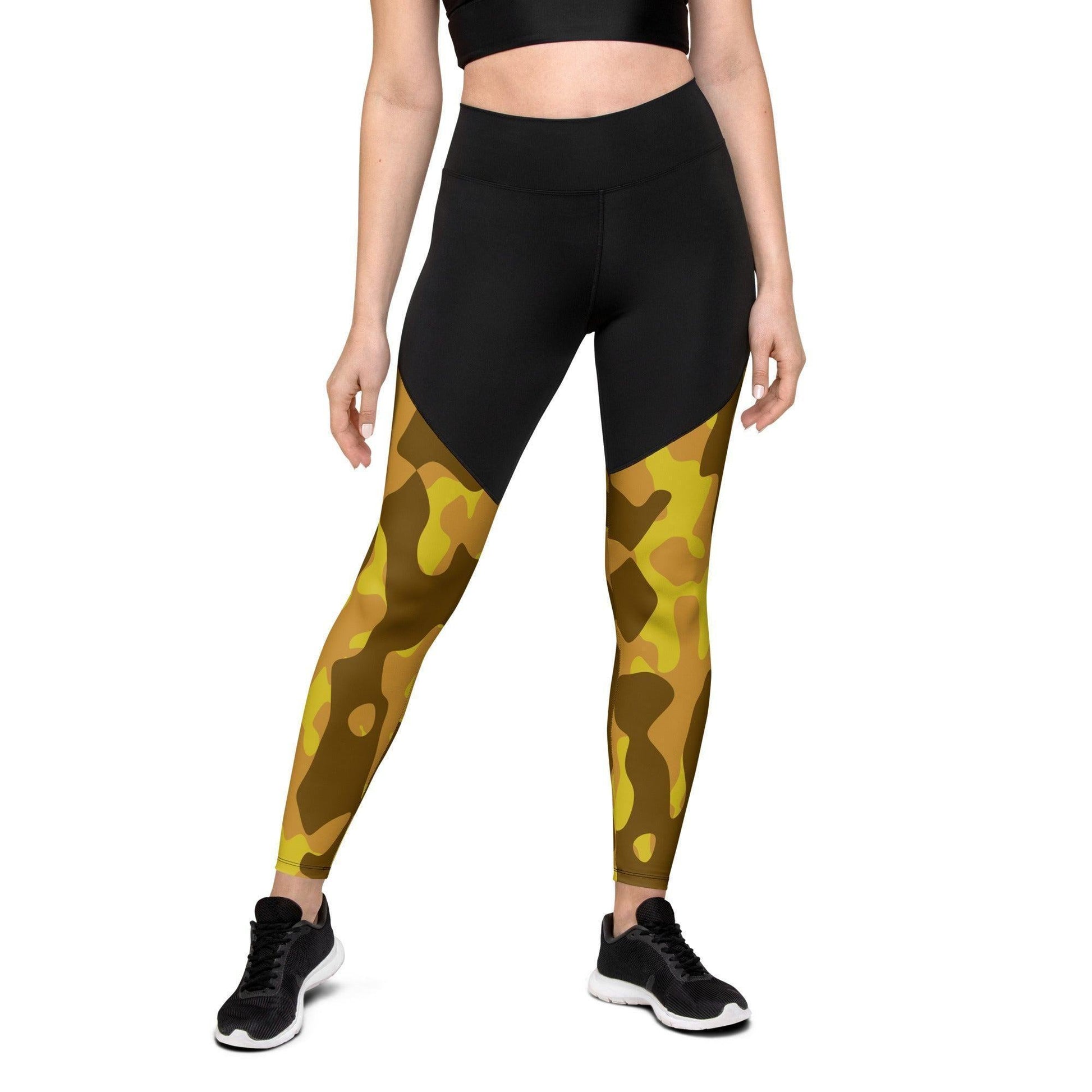 Yellow Camouflage Damen Sport Leggings Sport Leggings 62.99 Activewear, atmungsaktiv, auffällig, Bewegungsfreiheit, blickdicht, Camo, Camouflage, Damen, Design, Elastan, eng, Fashion, Feuchtigkeit, Figur, Fitnessstudio, funktional, gelb, Gym, Gürtel, Leggings, Mode, Muster, Natur, OEKOTEX100, Passform, Polyamid, Polyester, praktisch, Qualität, Schweiß, Sport, Stoff, Style, Taille, Tarnfarbe, Tarnmuster, Tasche, UPF50, verdichteter, weibliche, yellow, Yoga JLR Design