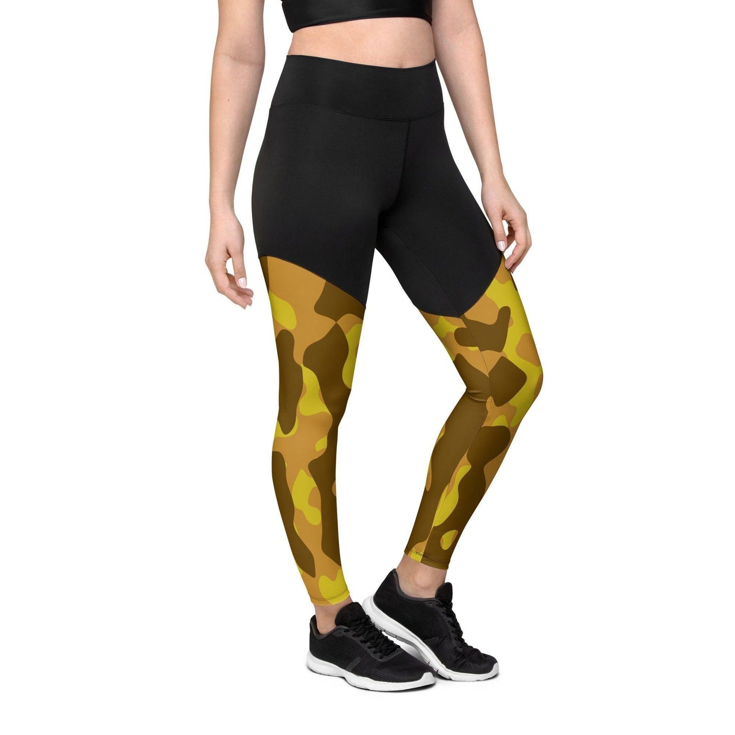 Yellow Camouflage Damen Sport Leggings Sport Leggings 62.99 Activewear, atmungsaktiv, auffällig, Bewegungsfreiheit, blickdicht, Camo, Camouflage, Damen, Design, Elastan, eng, Fashion, Feuchtigkeit, Figur, Fitnessstudio, funktional, gelb, Gym, Gürtel, Leggings, Mode, Muster, Natur, OEKOTEX100, Passform, Polyamid, Polyester, praktisch, Qualität, Schweiß, Sport, Stoff, Style, Taille, Tarnfarbe, Tarnmuster, Tasche, UPF50, verdichteter, weibliche, yellow, Yoga JLR Design