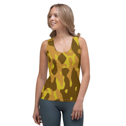 Yellow Camouflage Damen Tank Top Tank Top 44.99 aktiv, angenehmes, atmungsaktiv, Ausschnitt, betont, Bewegungsfreiheit, breite, Camo, Camouflage, Damen, Elastan, enganliegend, Farben, Fashion, Figur, Fitness, Frauen, gelb, Gym, Look, Mikrofasergarn, Mode, Muscle, Musthave, Outfit, Pattern, Polyester, Sommer, Style, Tank, Tarnmuster, Top, Tragegefühl, Training, Träger, verschiedene, yellow JLR Design