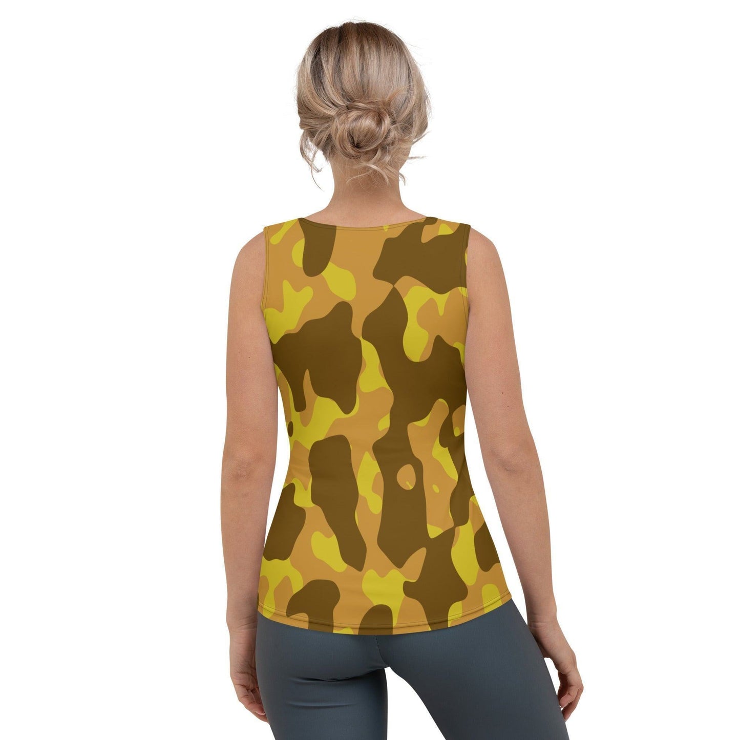 Yellow Camouflage Damen Tank Top Tank Top 44.99 aktiv, angenehmes, atmungsaktiv, Ausschnitt, betont, Bewegungsfreiheit, breite, Camo, Camouflage, Damen, Elastan, enganliegend, Farben, Fashion, Figur, Fitness, Frauen, gelb, Gym, Look, Mikrofasergarn, Mode, Muscle, Musthave, Outfit, Pattern, Polyester, Sommer, Style, Tank, Tarnmuster, Top, Tragegefühl, Training, Träger, verschiedene, yellow JLR Design