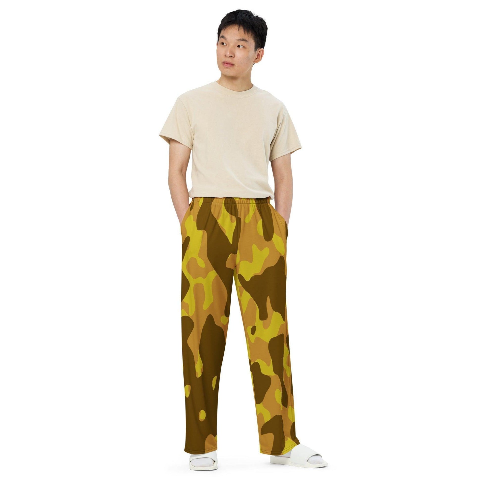 Yellow Camouflage Hose mit weitem Bein Hose mit weitem Bein JLR Design